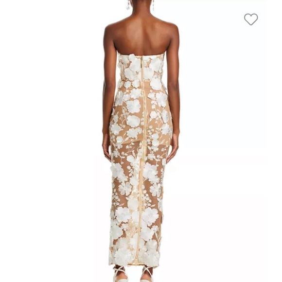 Bronx and Banco Jasmine Blanc Floral Embellished Strapless Gown - Picture 6 of 9